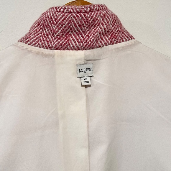 J.Crew Factory Herringbone City Coat - Pink Chevron - Size 12 - Picture 5 of 10